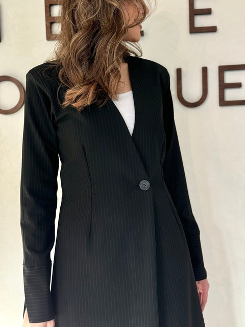 Black striped blazer